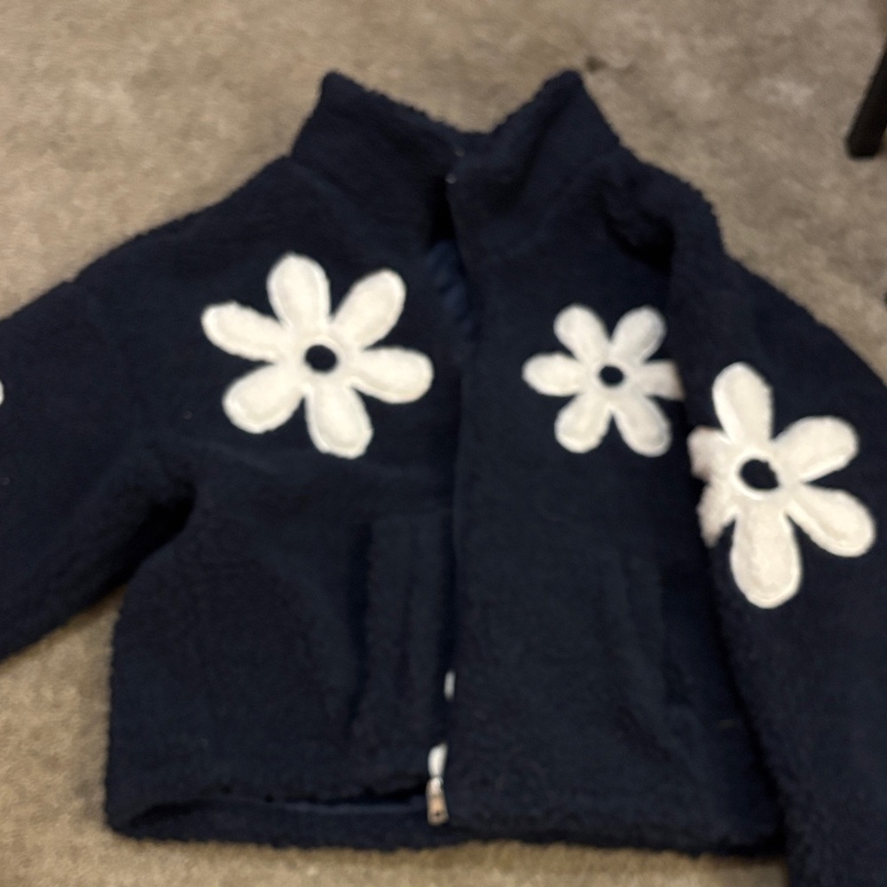 Navy Blue Floral Women's Jacket
